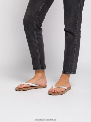 Asportuguesas BEACH FLIP-FLOPS BASE WHITE & RUBBER STRAP - Asportuguesas Flip Flops UK 4PD2J4 Women