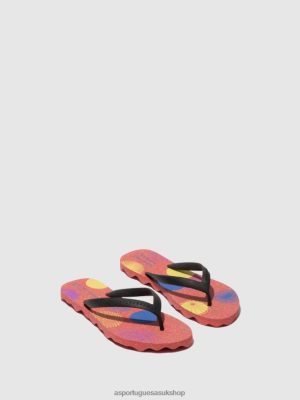Asportuguesas BEACH FLIP-FLOPS CORALS RED & BLACK STRAP - Asportuguesas Flip Flops UK 4PD2J179 Men
